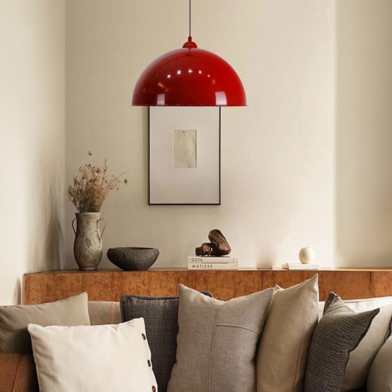 Roter Einzelpendel-Kronleuchter